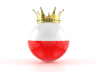 Poland flag soccer ball with crown