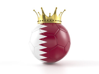Qatar flag soccer ball with crown