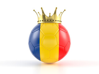 Romania flag soccer ball with crown