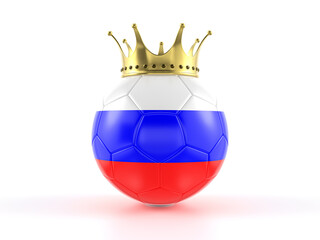 Russia flag soccer ball with crown
