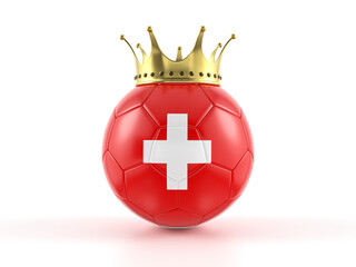 Switzerland flag soccer ball with crown