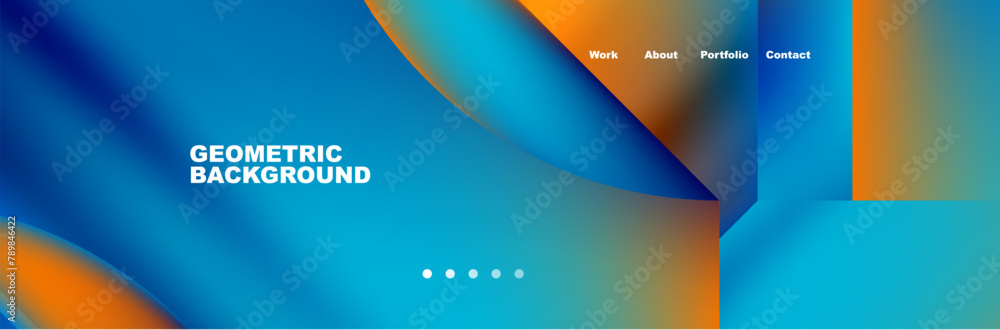 Poster a blend of azure and electric blue create a vibrant gradient on a rectangle background, embodying co