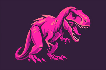 Lively hot pink Tyrannosaurus logo, invoking a spirit of vibrancy and playfulness.