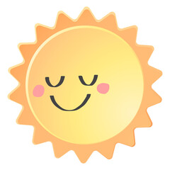 Sun png smiling sticker collage, 3d transparent clipart