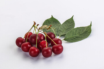 Ripe sweet juicy cherry heap