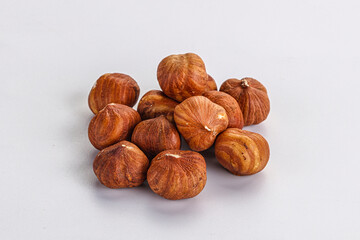 Heap of raw natural hazelnut