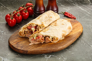 Shawarma with grilled chicken meat