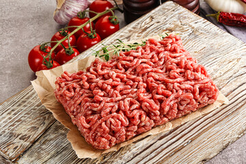 Raw minced beef uncooked meat