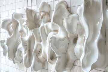 Within the confines of ceramic walls, a portrayal emerges--a homage to the audacity of entrepreneurs. Captured in white, it reflects the courage and innovation that shape industries.
