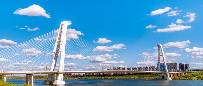 Ordos Bridge in Kangbashi New Area, Ordos, Inner Mongolia, China