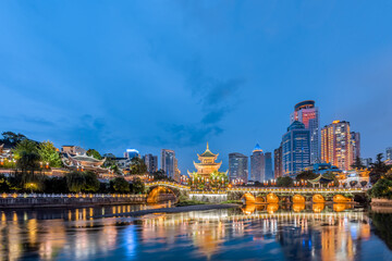 Fototapeta premium Night Scenery of Jiaxiu Building in Guiyang, Guizhou, China