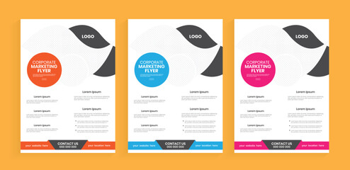 Marketing a4 flier design template. Vector flyer design handout layout. Corporate leaflet planning design. Cover page editable poster, report template.