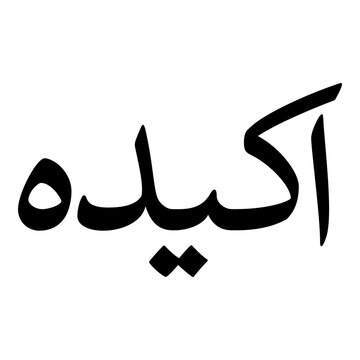 Akida Muslim Girls Name Naskh Font Arabic Calligraphy