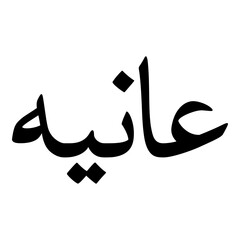 Aniya Muslim Girls Name Naskh Font Arabic Calligraphy