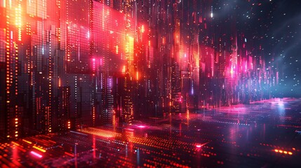 Fototapeta premium abstract background with red adn orange light