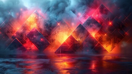 abstract modern background with fire and smoke