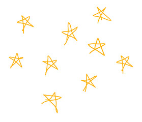 Yellow stars png doodle sticker, cute element