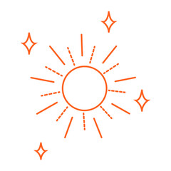 Mystical sun png sticker, minimal collage element