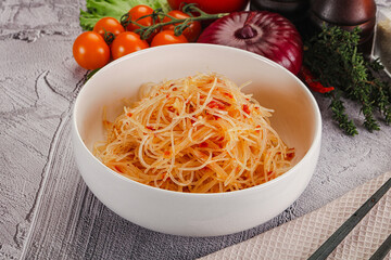 Asian spicy glass noodle salad