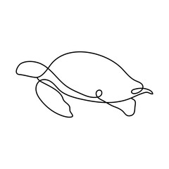 Turtle png logo element, line art animal illustration