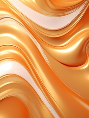3d graphic of orange and white glossy waves