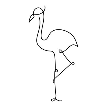 recommend clip art: Flamingo png logo element, line art animal illustration