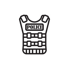 Bulletproof Police icon flat design vector