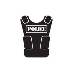 Bulletproof Police icon flat design vector