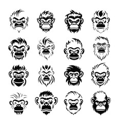 Monkey Head Illustration Monkey Face with Glasses,Angry Gorilla Illustration


