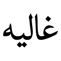 Ghalia Muslim Girls Name Naskh Font Arabic Calligraphy