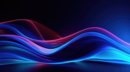 Abstract AI-generated background with waves, flashes, shine. Wave of dots and weave lines. Network connection structure.