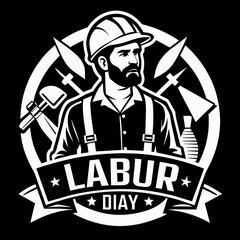 worker with helmet May day's Vector Illustration