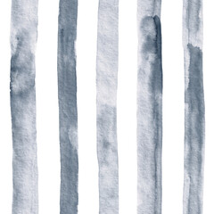 Watercolour stripes in light grey - vertical. Seamless pattern.  - 789856412