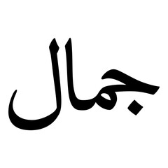 Jamal Muslim Girls Name Naskh Font Arabic Calligraphy