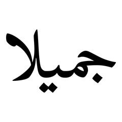 Jamilaa Muslim Girls Name Naskh Font Arabic Calligraphy