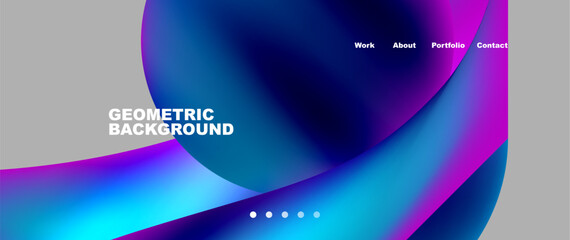 A geometric background featuring a swirling pattern in shades of sky blue, purple, and magenta, reminiscent of automotive lighting or electronic display devices with a futuristic technology feel