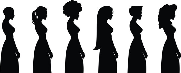 Silhouette of a women hair style.