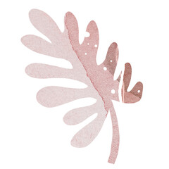 Watercolor leaf png abstract sticker, pink nature graphic on transparent background