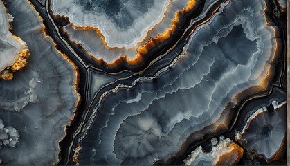 Obraz premium shiny gray agate gemstone crystal close-up texture background from Generative AI