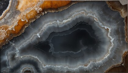 Fototapeta premium shiny gray agate gemstone crystal close-up texture background from Generative AI