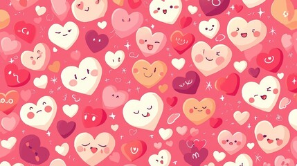 Celebrate Valentine s Day with a heart background accompanied by emojis This 2d pattern is perfect for adding a touch of love to your designs