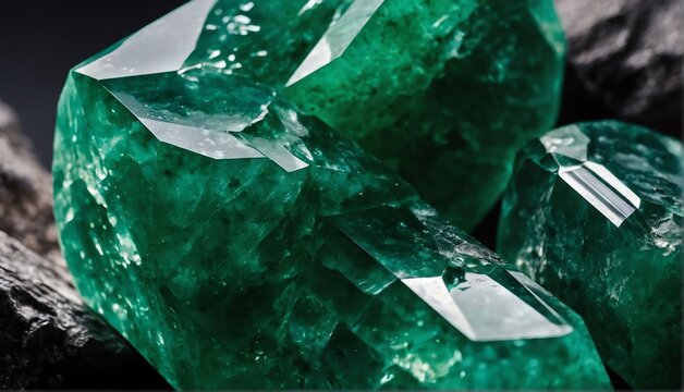 shiny jade gemstone crystal close-up texture background from Generative AI