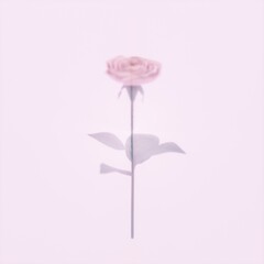 ノスタルジックな雰囲気のピンクの一輪のバラの花のCG素材