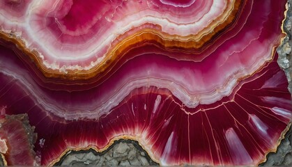 shiny pink agate gemstone crystal close-up texture background from Generative AI - obrazy, fototapety, plakaty