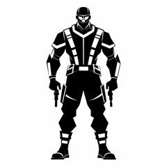 silhouette of a player Vector Illustration