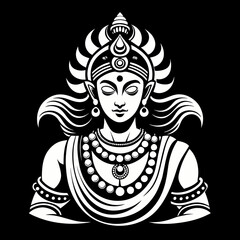 Indian deity with a sword Vector Illustration 