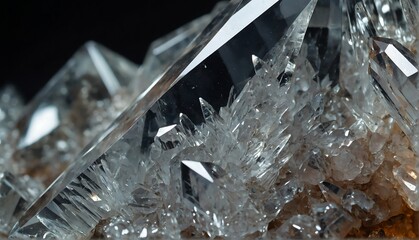 shiny quartz gemstone crystal close-up texture background from Generative AI