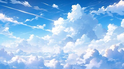 Some clouds in the sky for the background on an image, in the style of realistic hyper - detailed rendering, soft, romantic landscapes, sky - blue and white