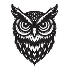 owl in the form of a heart illustration