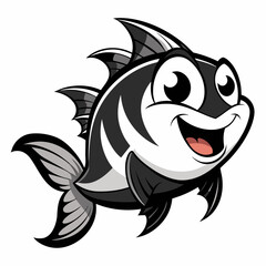 Illustration of a cartoon fish Vector Illustration 